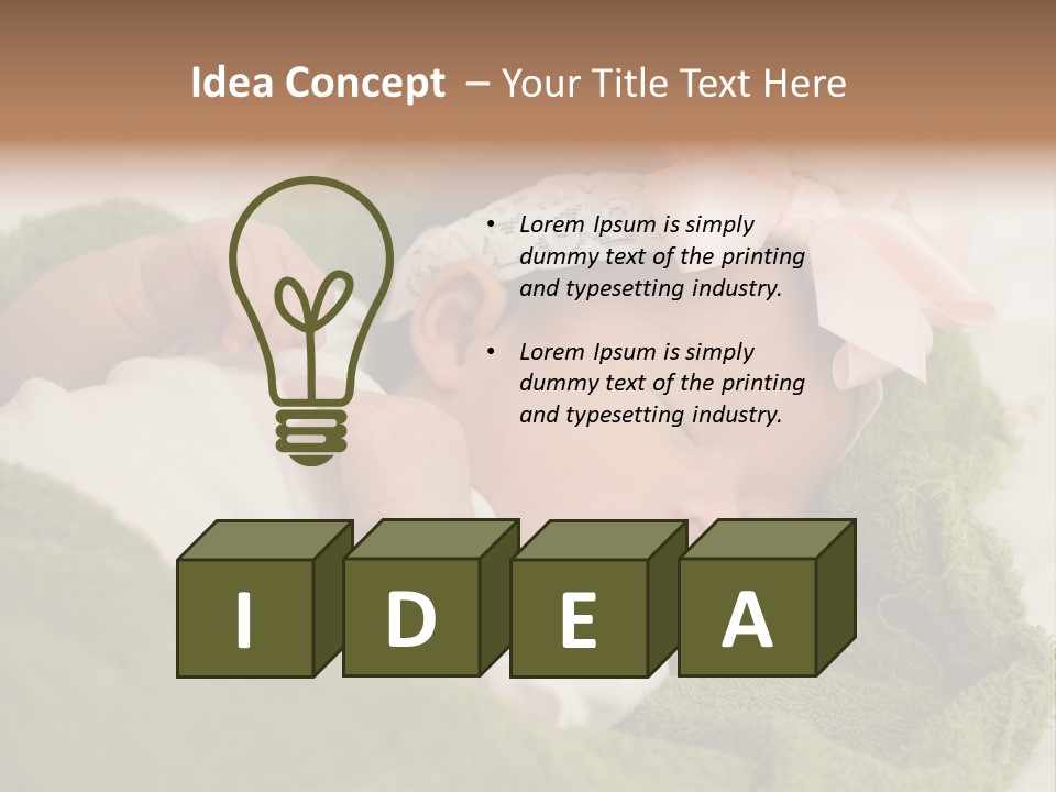 Little Girl Baby Girls Black Hair PowerPoint Template