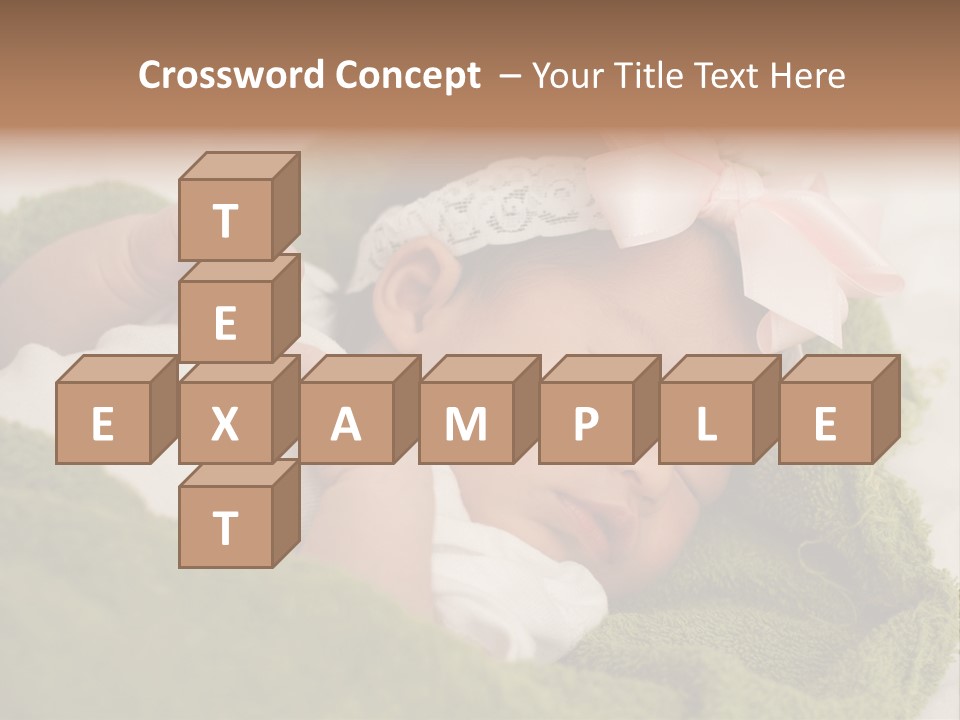 Little Girl Baby Girls Black Hair PowerPoint Template