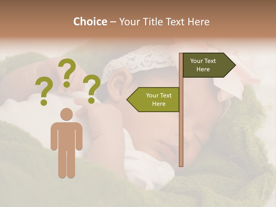 Little Girl Baby Girls Black Hair PowerPoint Template