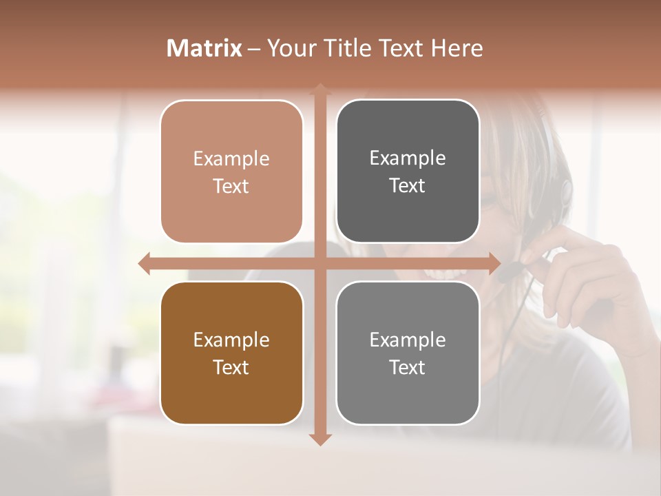 Laptop Closeup Headset PowerPoint Template