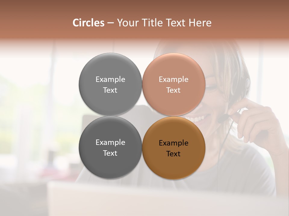 Laptop Closeup Headset PowerPoint Template