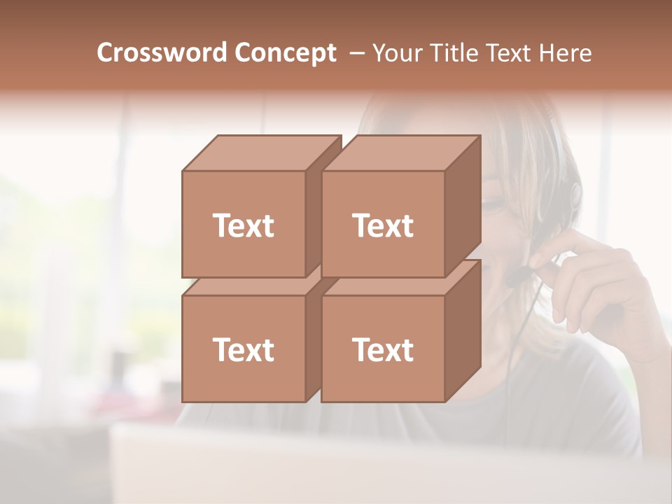 Laptop Closeup Headset PowerPoint Template