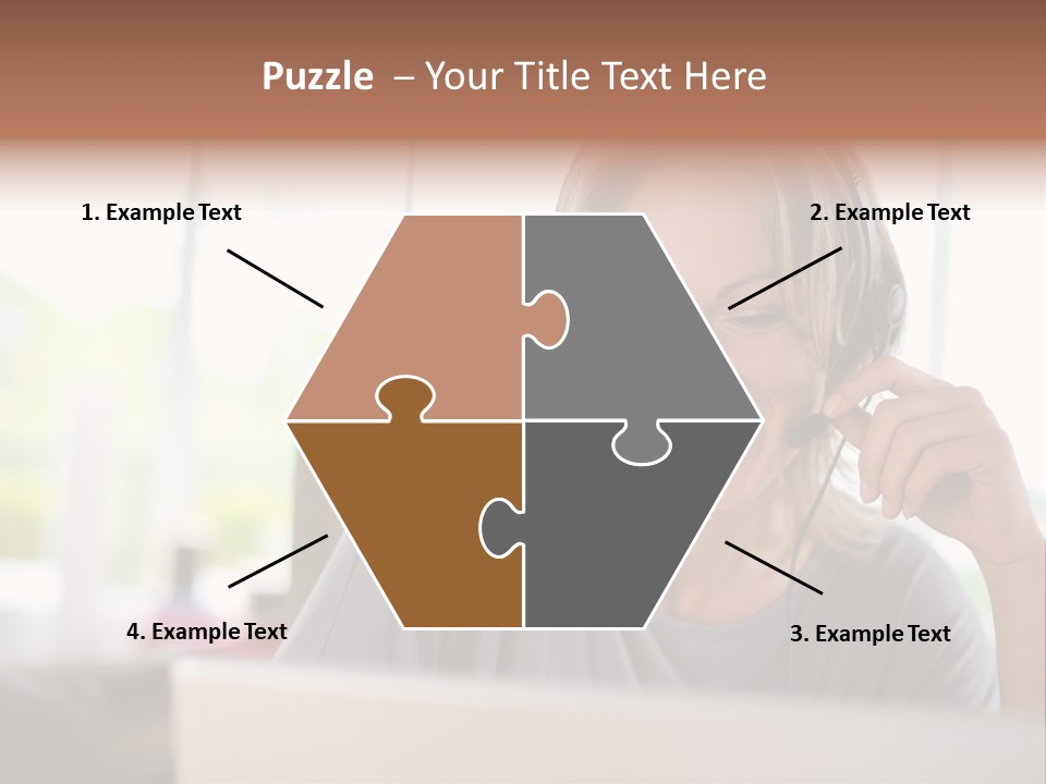 Laptop Closeup Headset PowerPoint Template