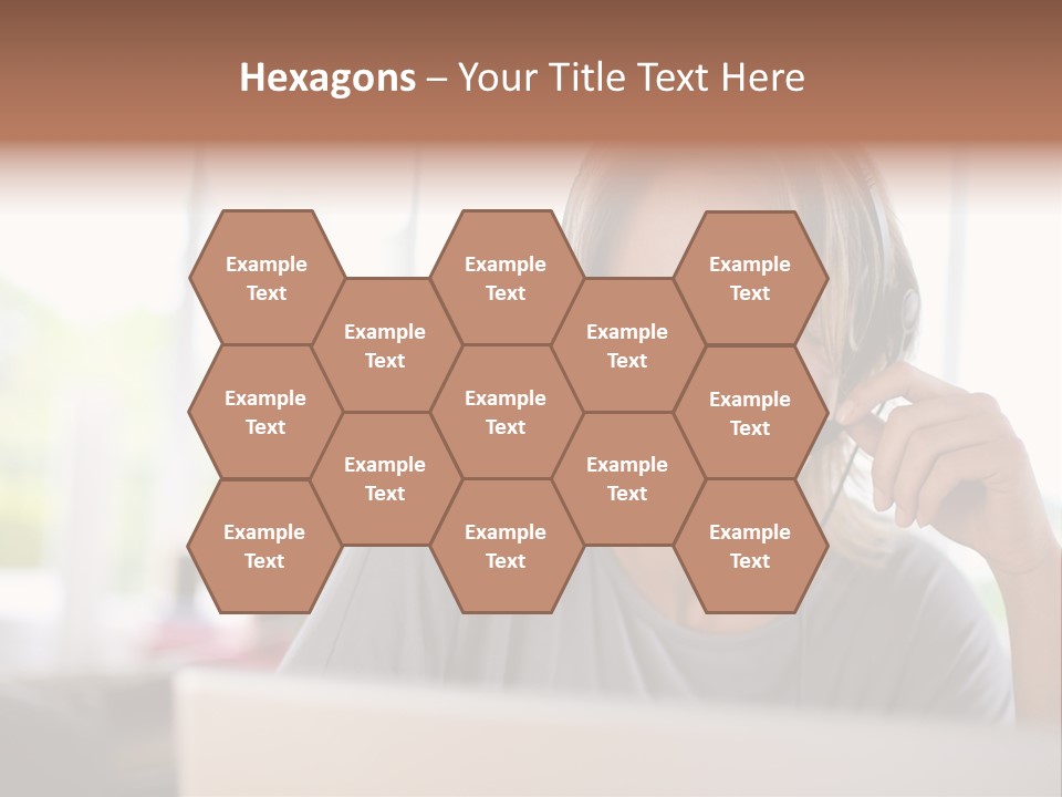 Laptop Closeup Headset PowerPoint Template