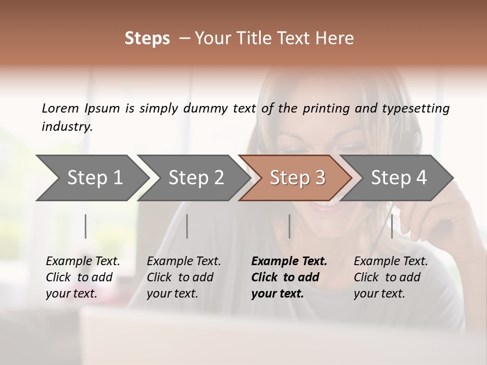 Laptop Closeup Headset PowerPoint Template