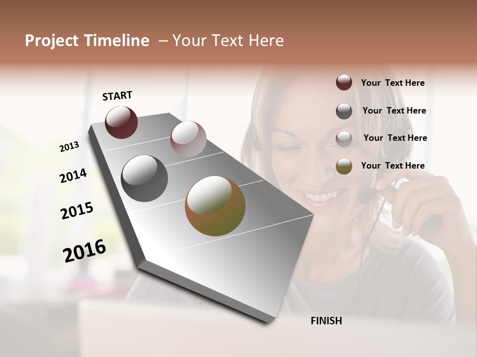 Laptop Closeup Headset PowerPoint Template