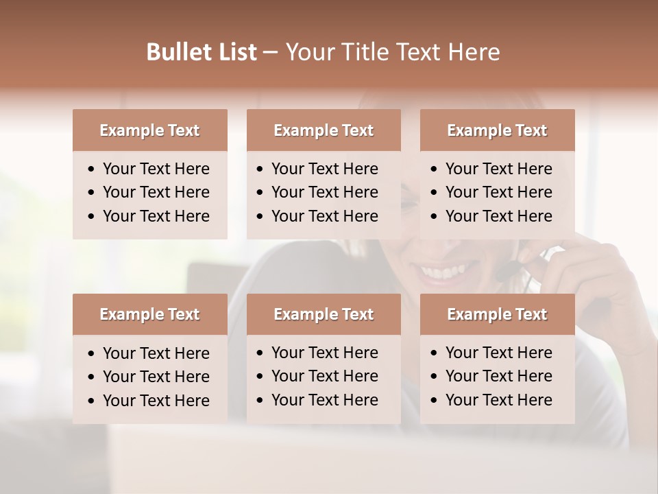 Laptop Closeup Headset PowerPoint Template