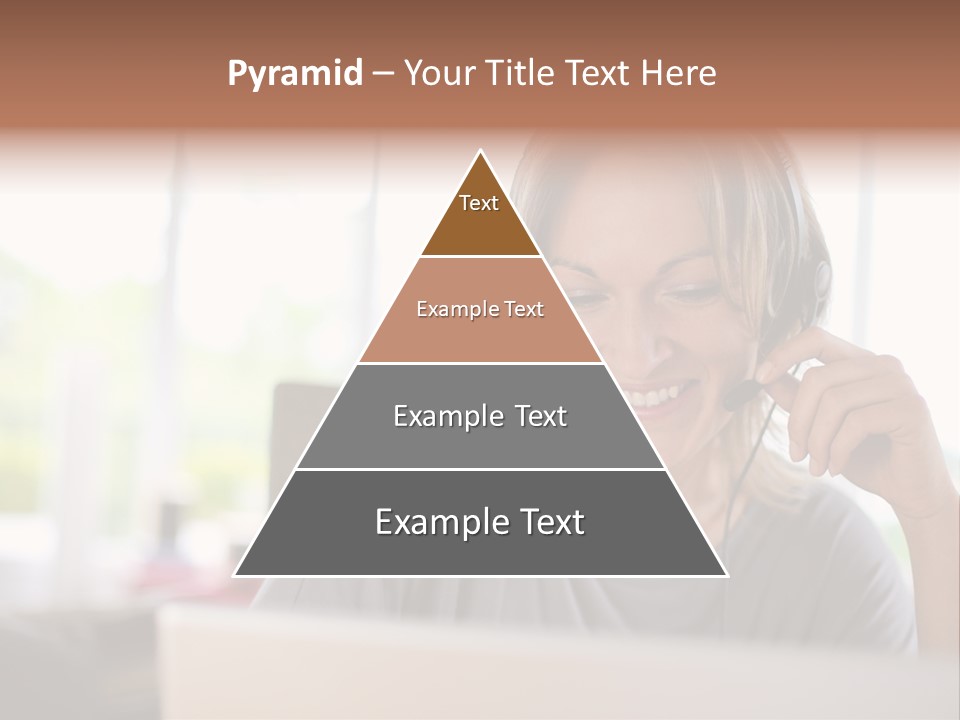 Laptop Closeup Headset PowerPoint Template