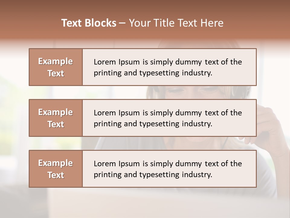 Laptop Closeup Headset PowerPoint Template
