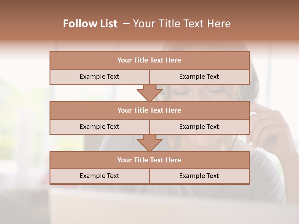 Laptop Closeup Headset PowerPoint Template