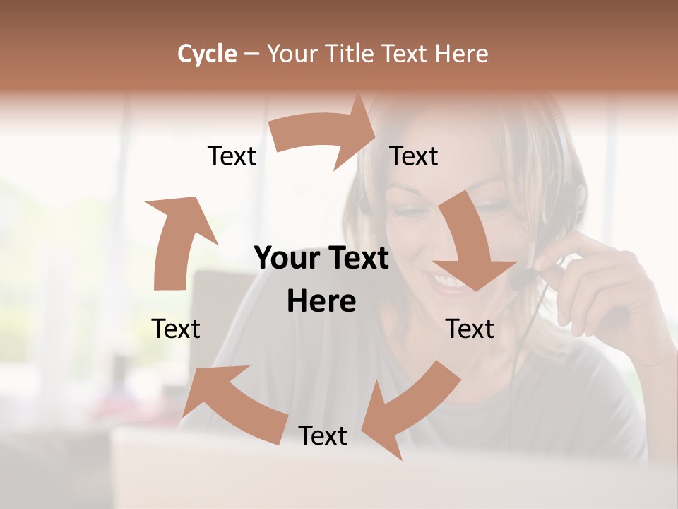 Laptop Closeup Headset PowerPoint Template