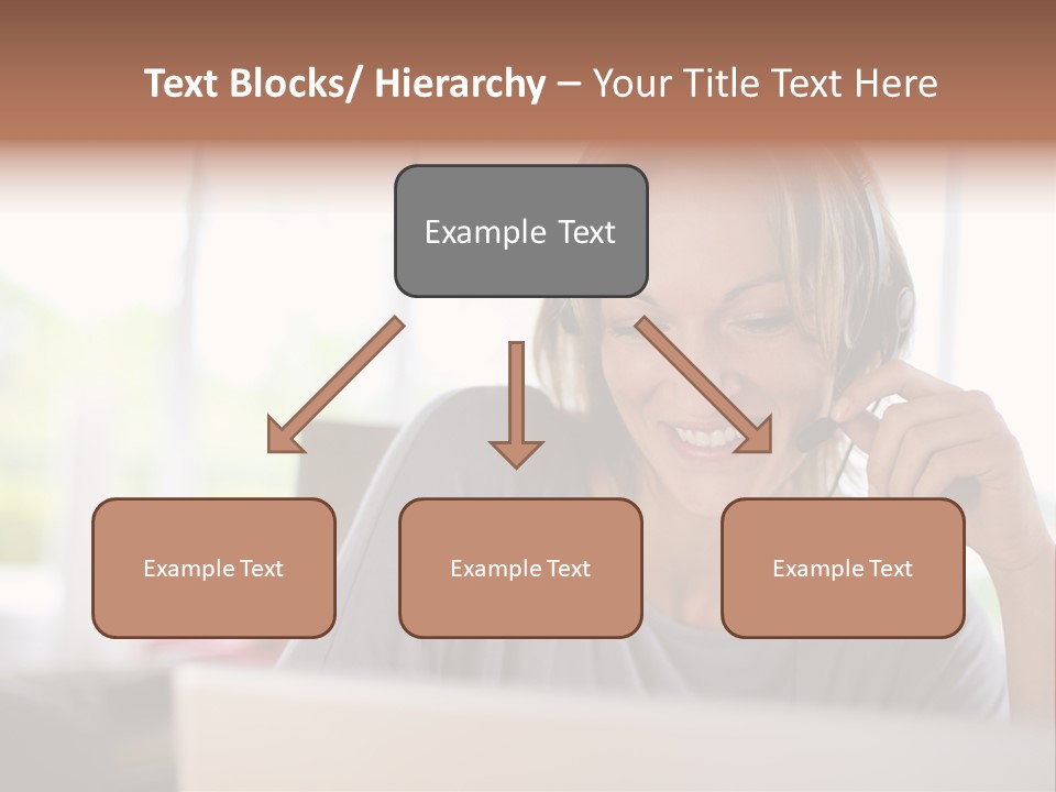 Laptop Closeup Headset PowerPoint Template
