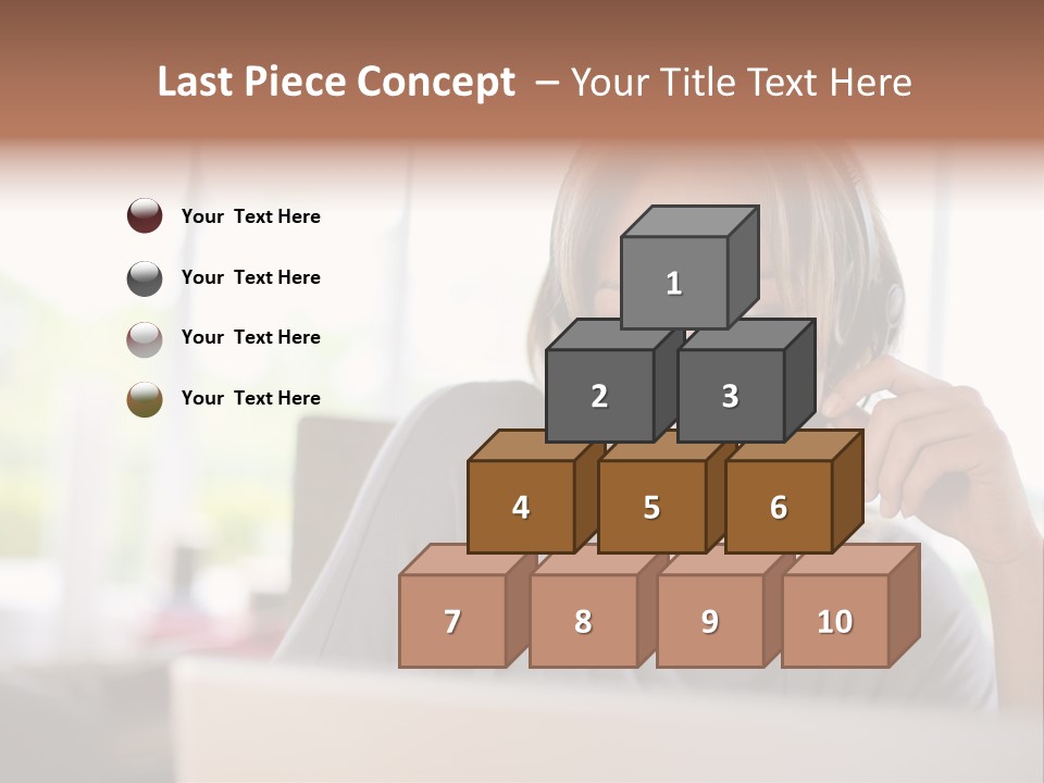 Laptop Closeup Headset PowerPoint Template