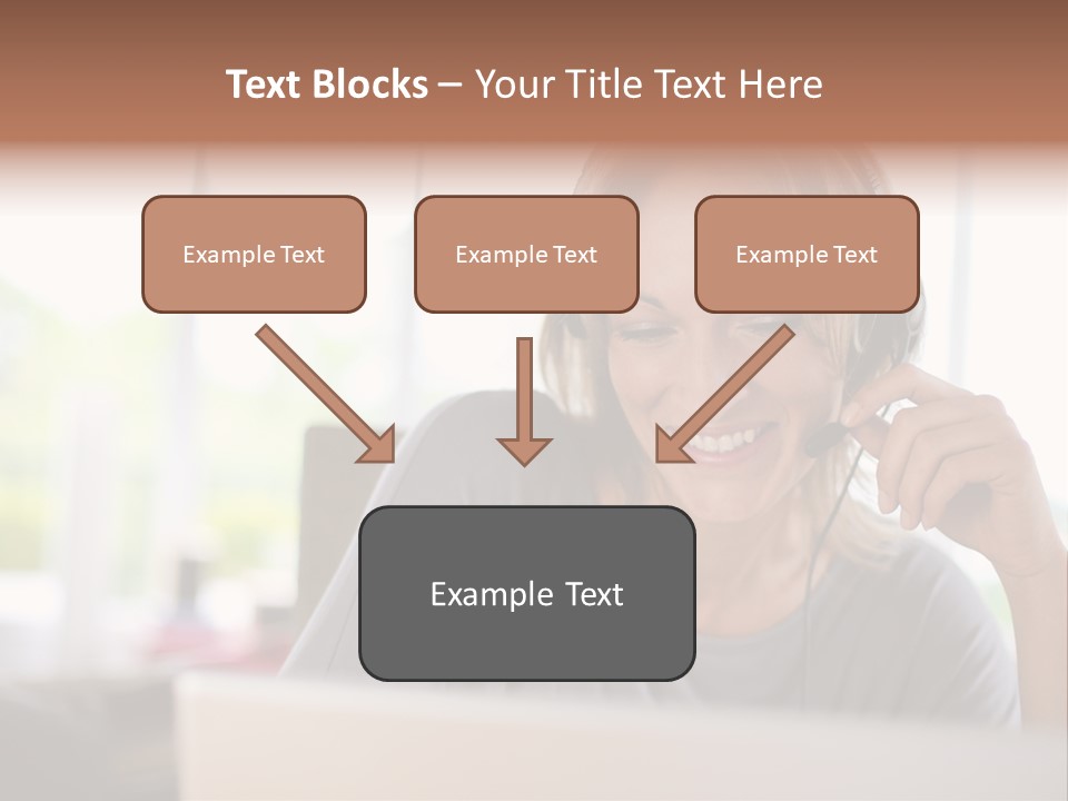 Laptop Closeup Headset PowerPoint Template