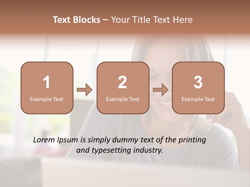 Laptop Closeup Headset PowerPoint Template
