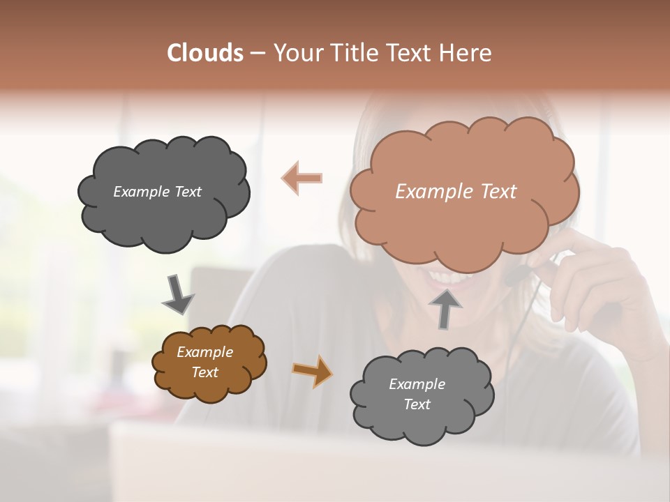 Laptop Closeup Headset PowerPoint Template