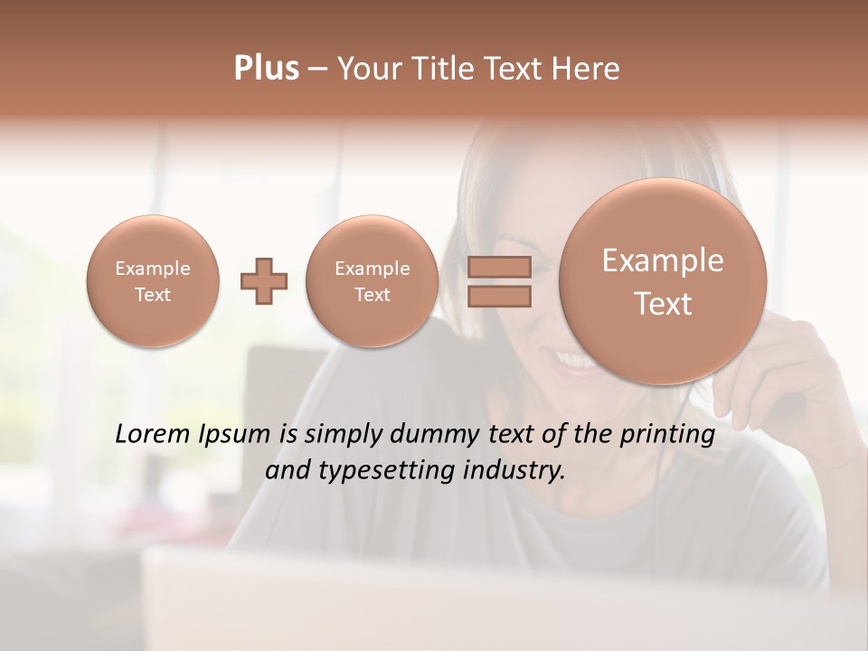 Laptop Closeup Headset PowerPoint Template