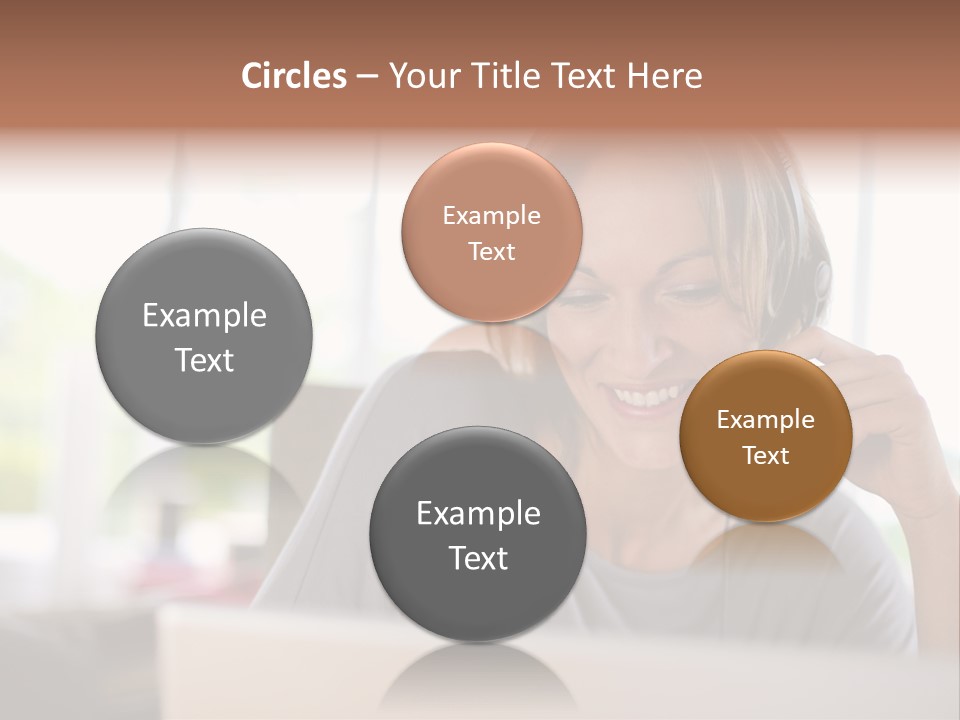 Laptop Closeup Headset PowerPoint Template