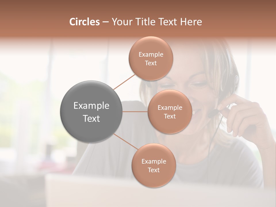 Laptop Closeup Headset PowerPoint Template