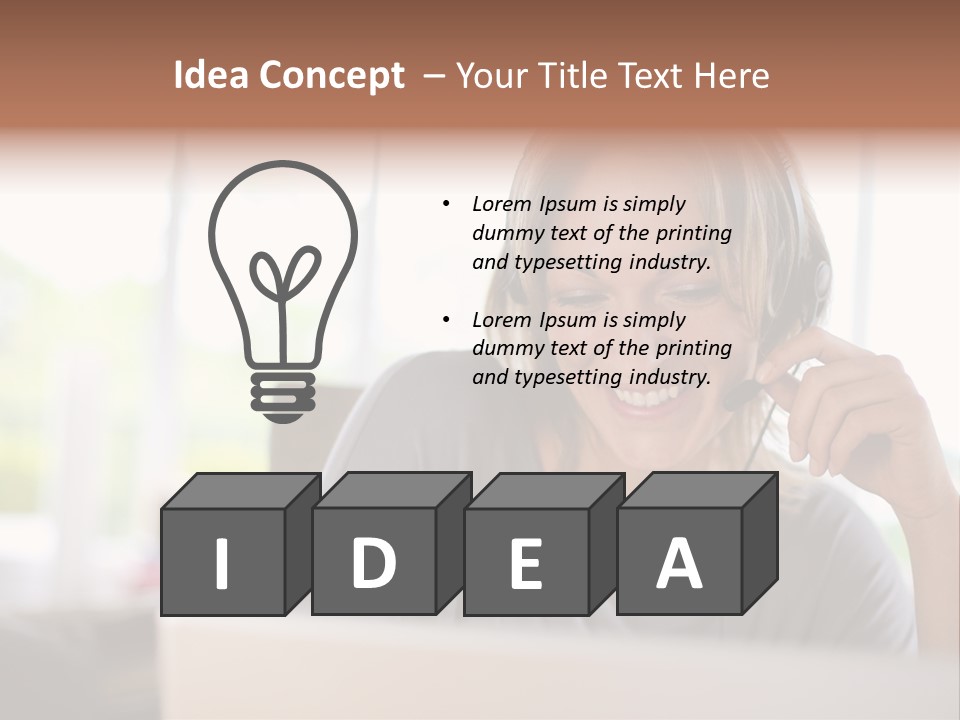 Laptop Closeup Headset PowerPoint Template