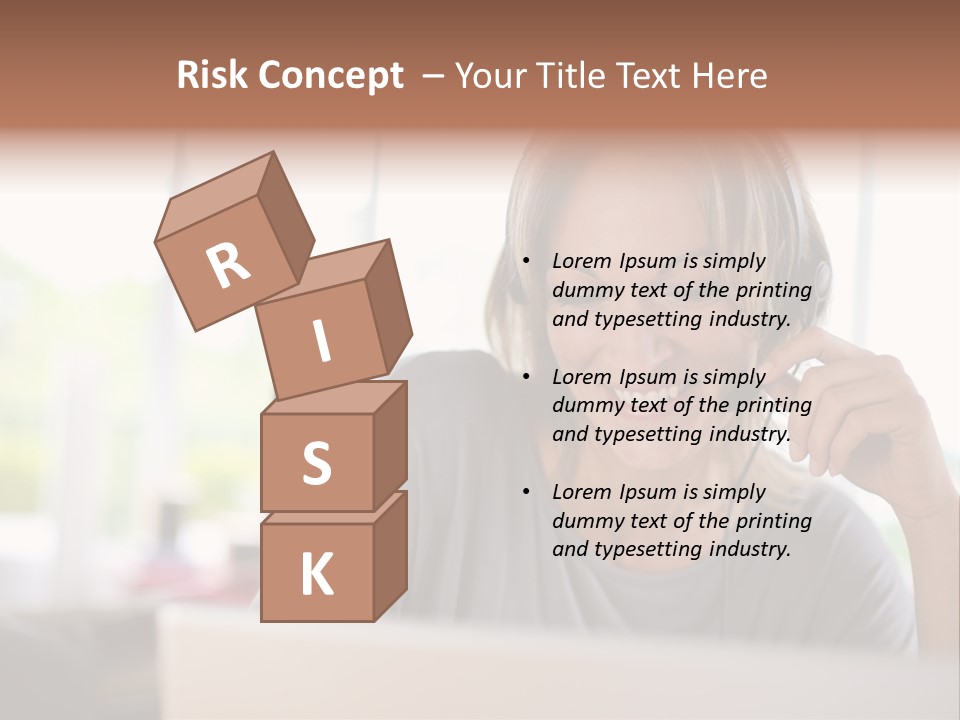 Laptop Closeup Headset PowerPoint Template