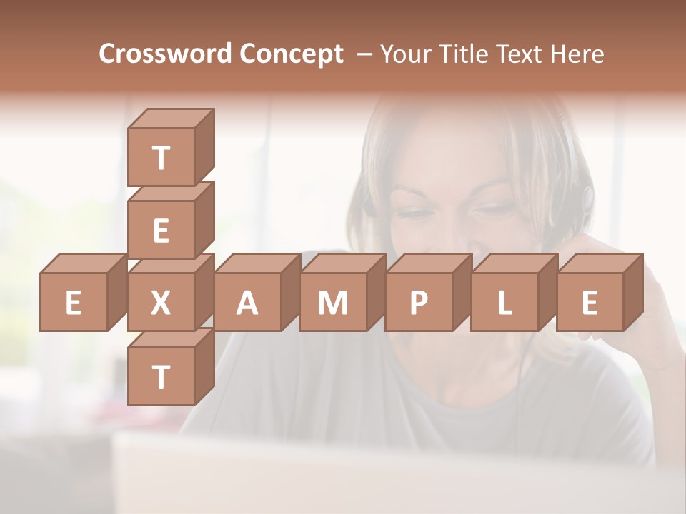 Laptop Closeup Headset PowerPoint Template