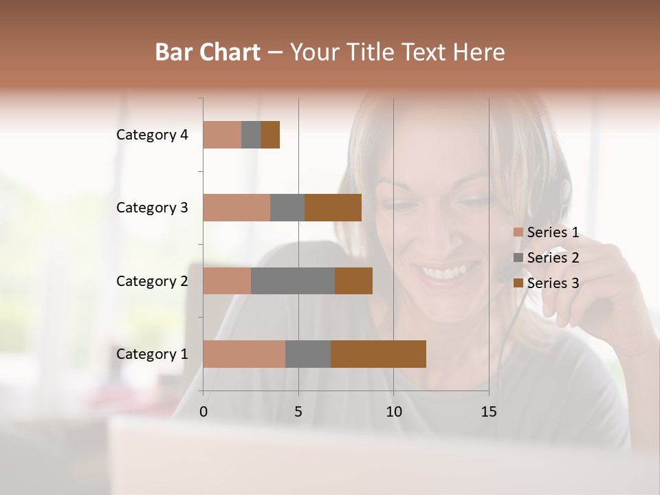 Laptop Closeup Headset PowerPoint Template