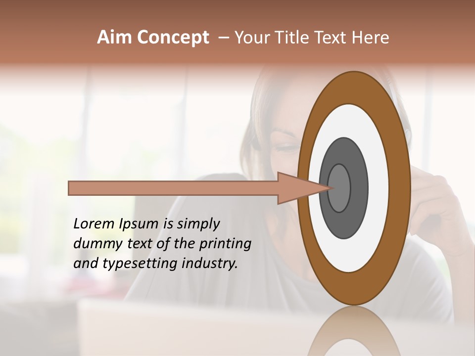 Laptop Closeup Headset PowerPoint Template