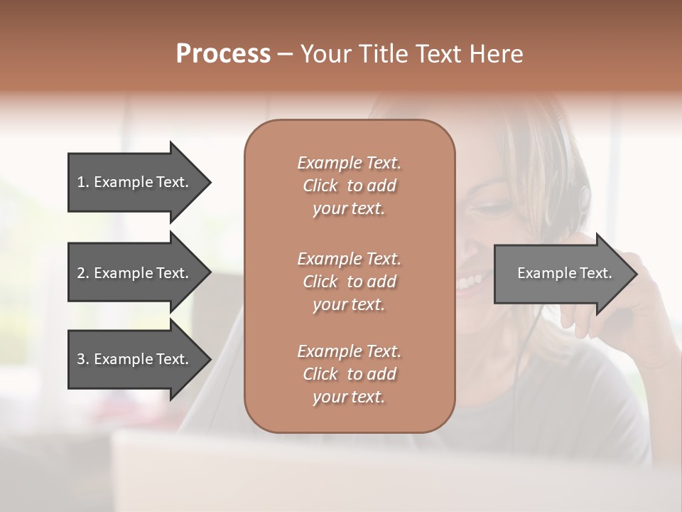 Laptop Closeup Headset PowerPoint Template