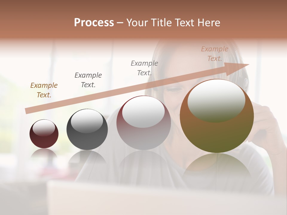 Laptop Closeup Headset PowerPoint Template