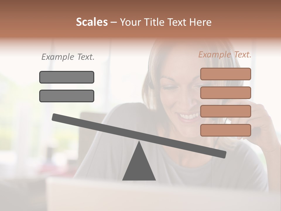Laptop Closeup Headset PowerPoint Template