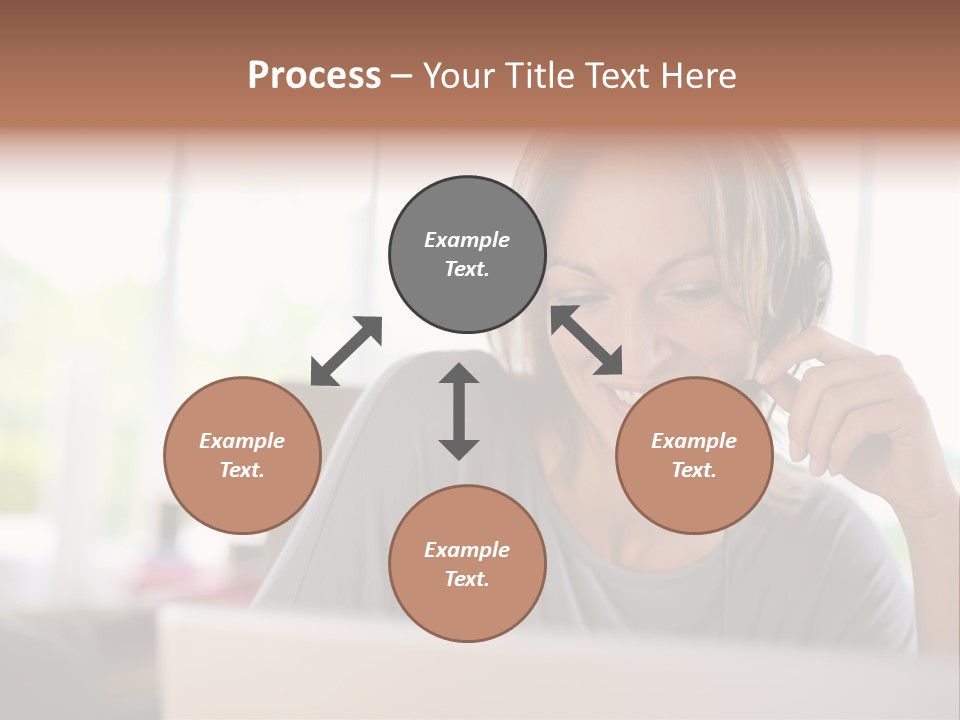 Laptop Closeup Headset PowerPoint Template