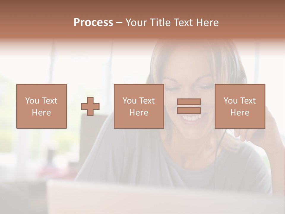 Laptop Closeup Headset PowerPoint Template