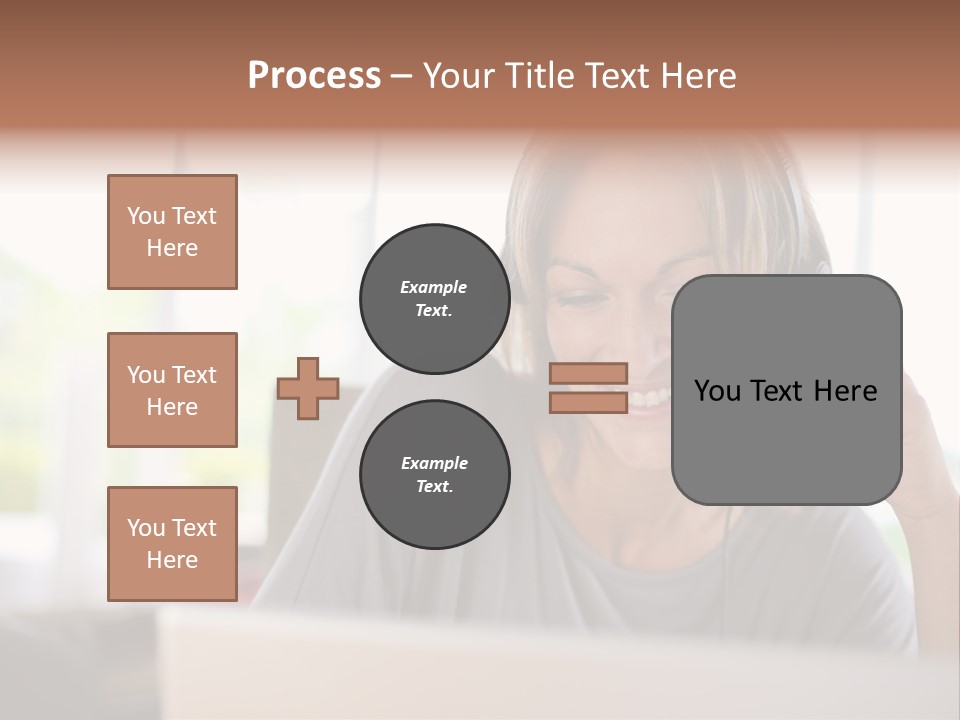 Laptop Closeup Headset PowerPoint Template
