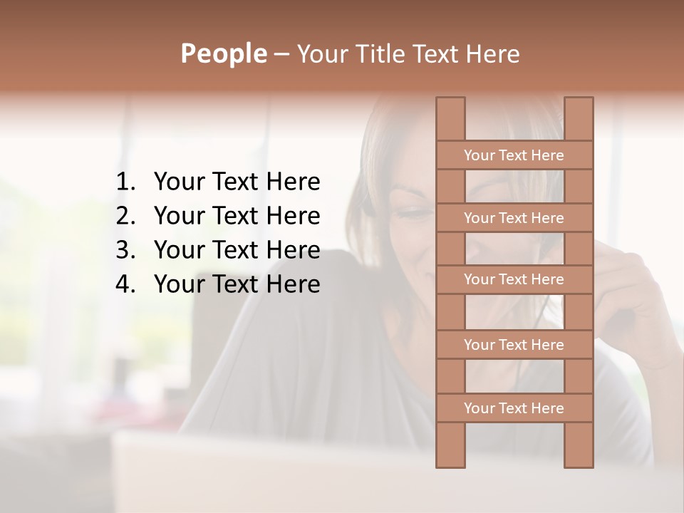 Laptop Closeup Headset PowerPoint Template