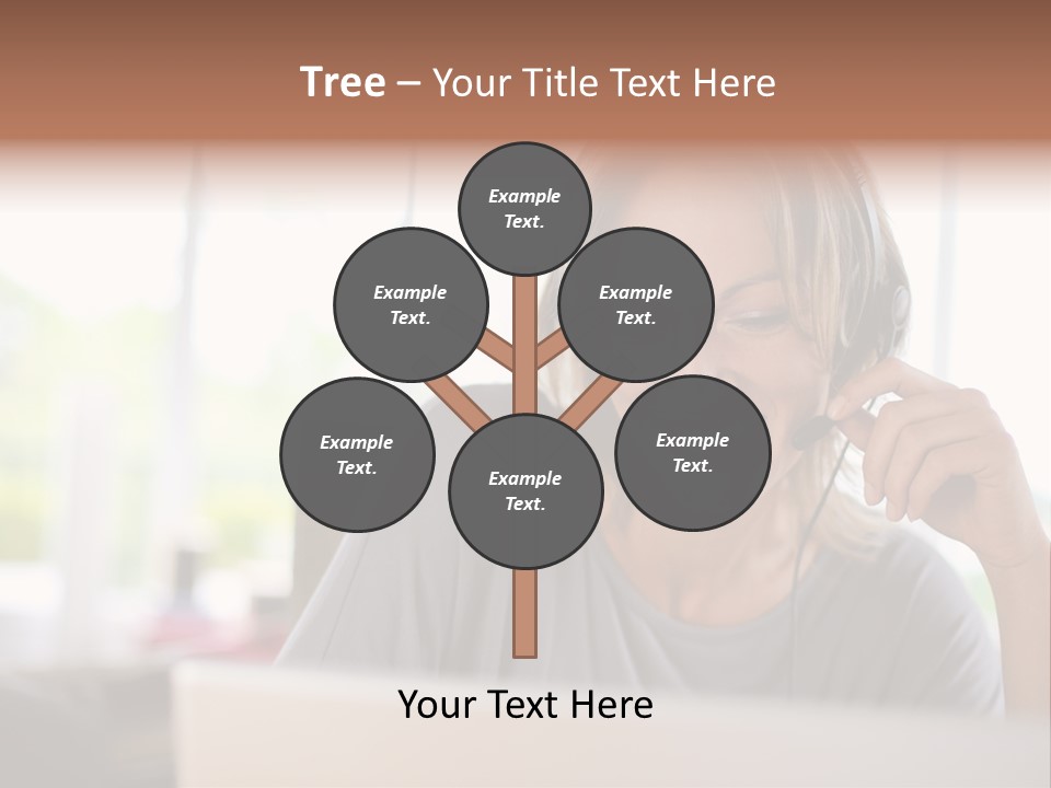 Laptop Closeup Headset PowerPoint Template