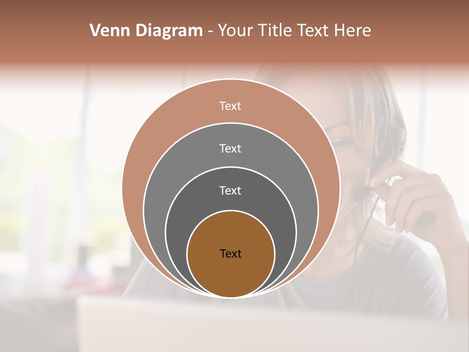 Laptop Closeup Headset PowerPoint Template