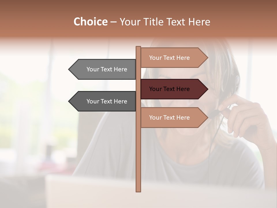 Laptop Closeup Headset PowerPoint Template