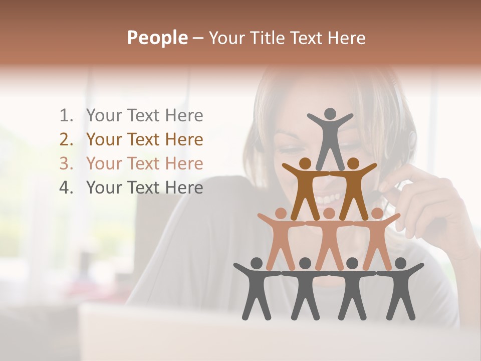 Laptop Closeup Headset PowerPoint Template