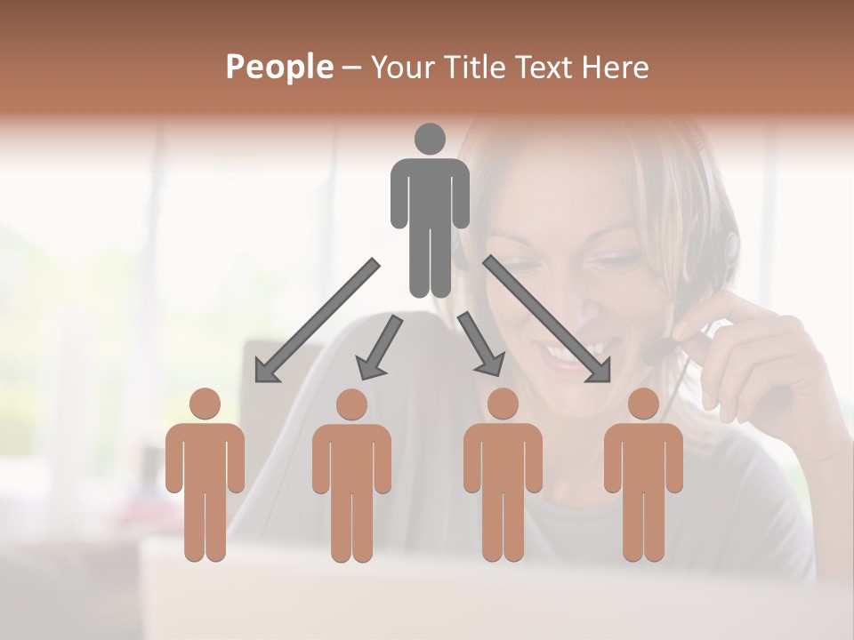 Laptop Closeup Headset PowerPoint Template