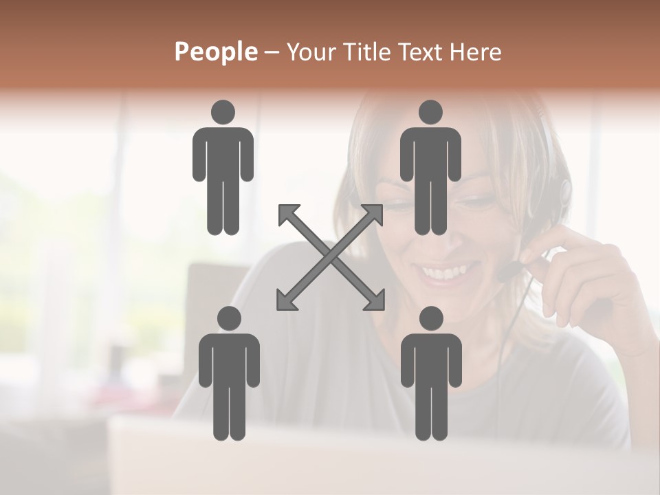 Laptop Closeup Headset PowerPoint Template