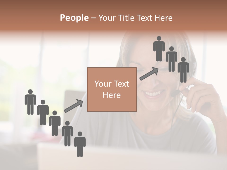 Laptop Closeup Headset PowerPoint Template