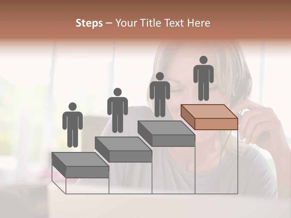 Laptop Closeup Headset PowerPoint Template