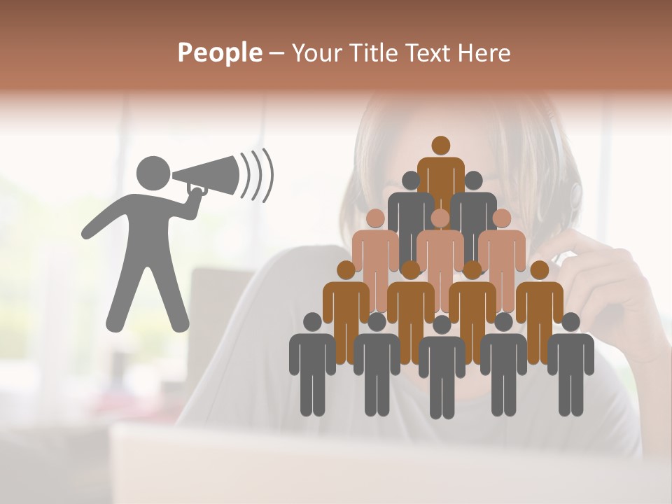 Laptop Closeup Headset PowerPoint Template