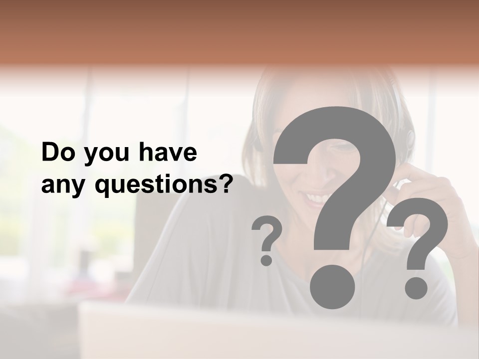 Laptop Closeup Headset PowerPoint Template