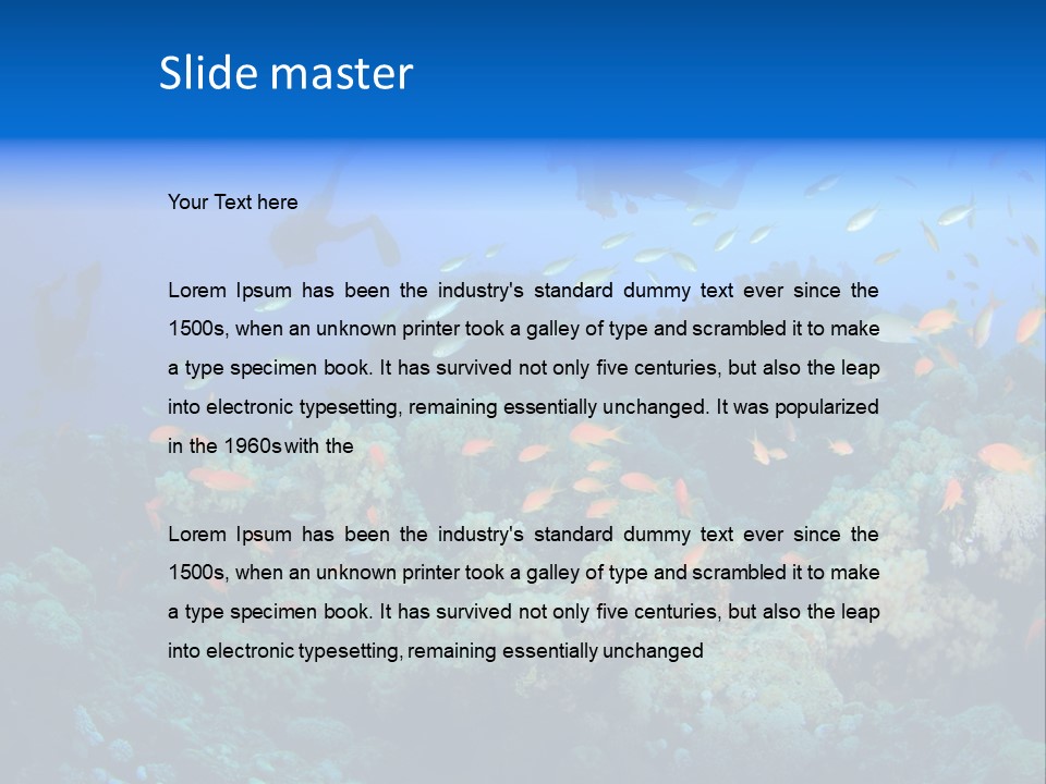 A Group Of People Swimming Over A Coral Reef PowerPoint Template