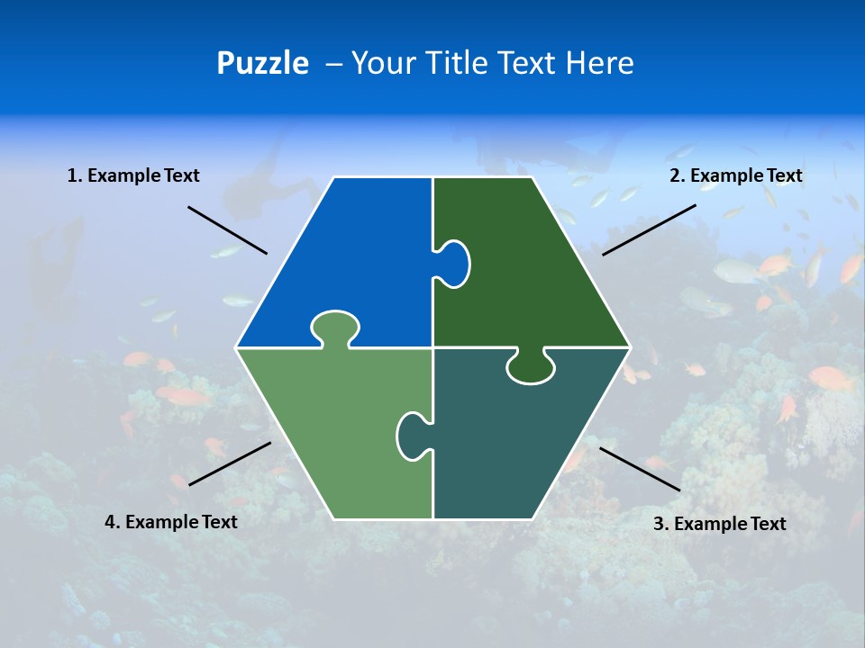 A Group Of People Swimming Over A Coral Reef PowerPoint Template