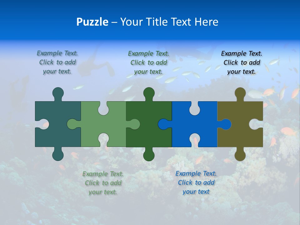 A Group Of People Swimming Over A Coral Reef PowerPoint Template