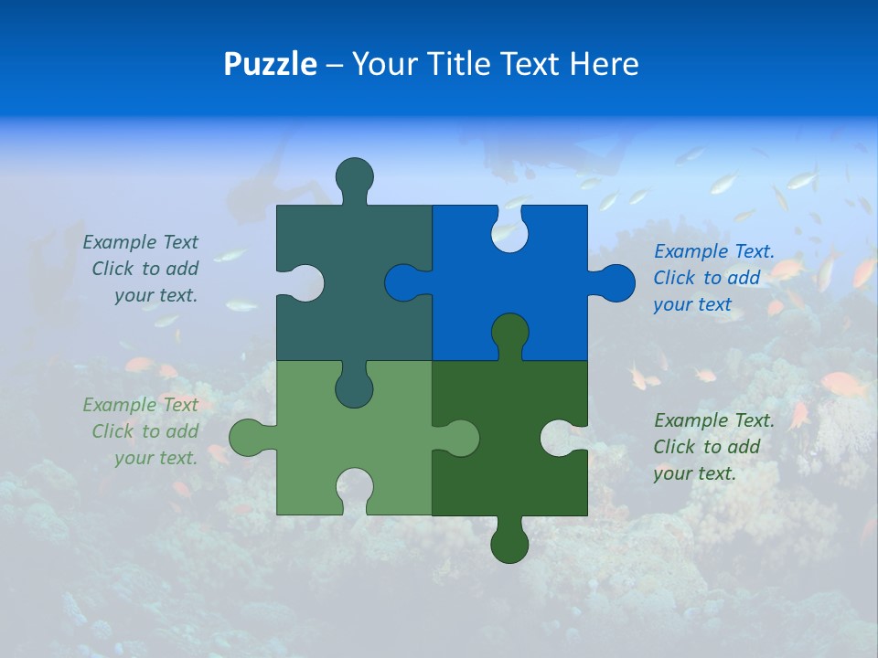 A Group Of People Swimming Over A Coral Reef PowerPoint Template