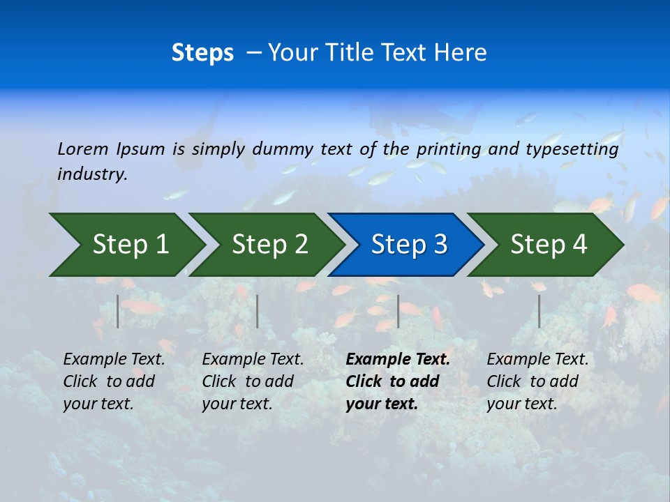 A Group Of People Swimming Over A Coral Reef PowerPoint Template